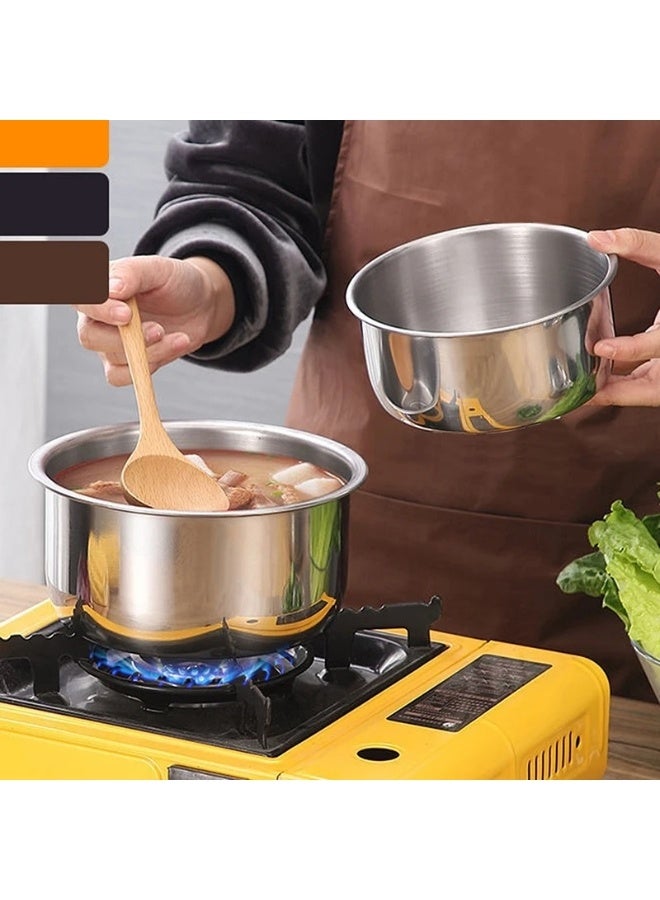 هابي هوم مجموعة أواني طبخ ثلاث قطع من الستانلس ستيل – أوعية خلط متعددة الاستخدام بحجم 16 سم، 18 سم و20 سم، وعاء بخاري للمأكولات البحرية مع غطاء – أواني منزلية احترافية للطهي، الخلط، التقديم، التتبيل، التخزين، مقاومة للصدأ، سهلة التنظيف، مع تصميم مستقر وآمن للاستخدام اليومي - Image 3